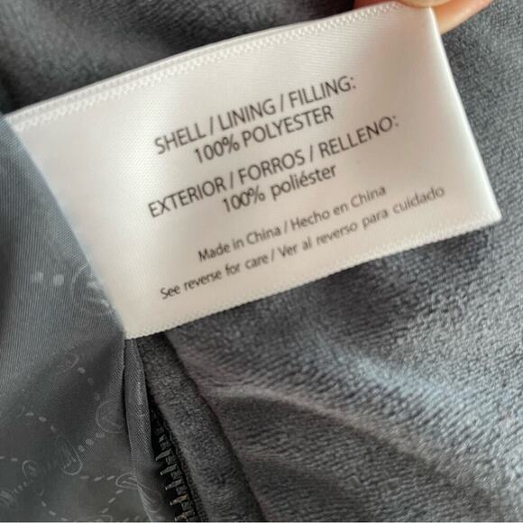 Isaac Mizrahi NY velvet puffer winter jacket grey size small - Picture 6 of 10